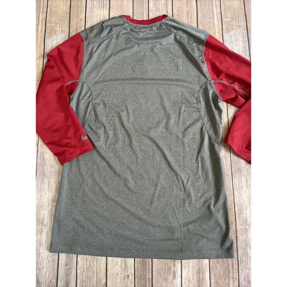 Nike Pro Combat Men's M Swingman Griffey 3/4 Sleeve Baseball Fitted Shirt Red - Picture 9 of 9